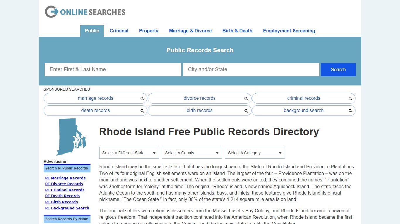 Rhode Island Public Records Directory & Official Documents ...